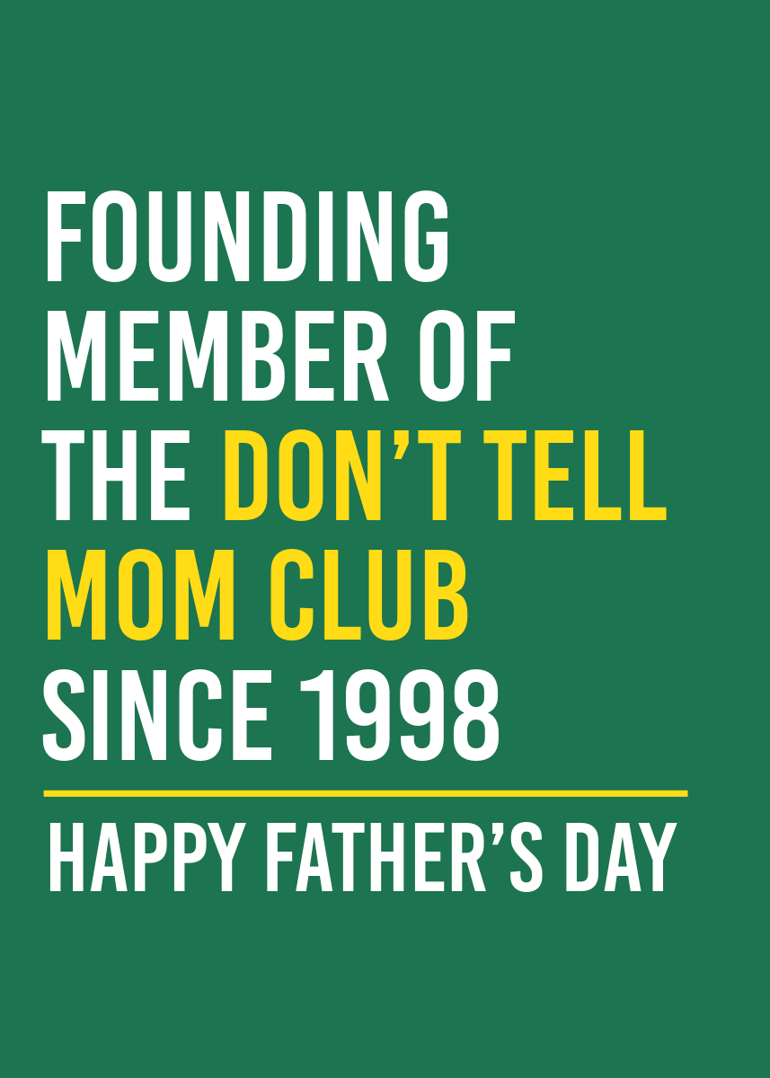 Green And White Father,s Day Card