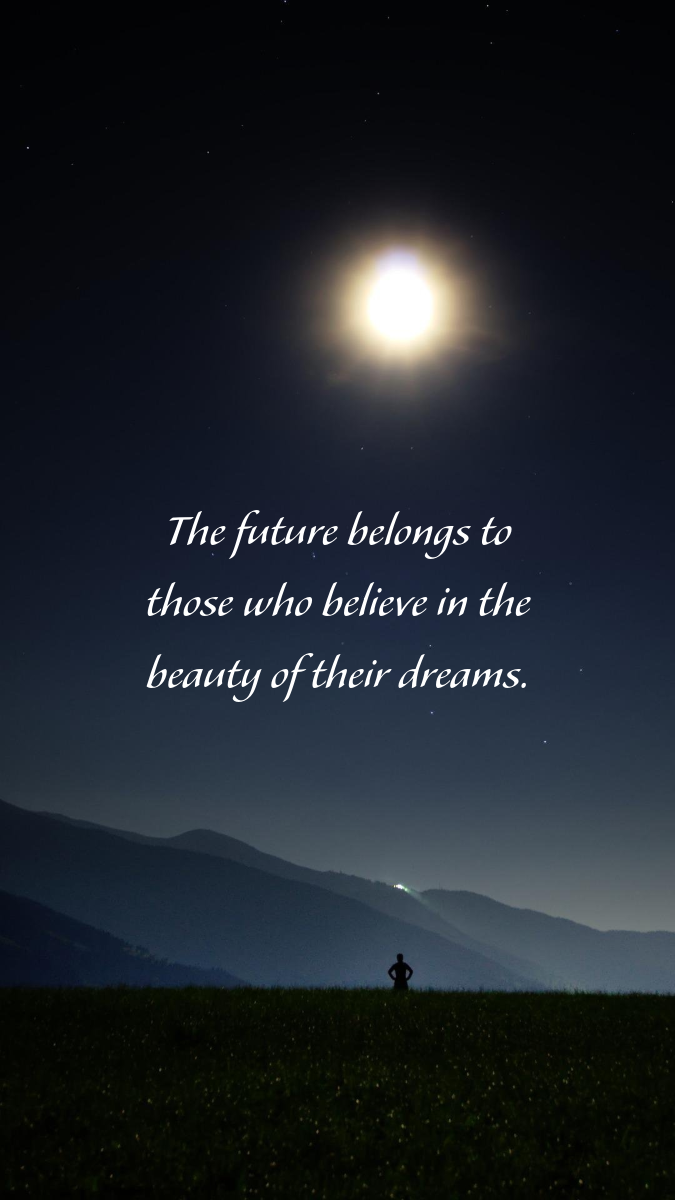 Black Night Moon Motivational Quote Wallpaper Mobile