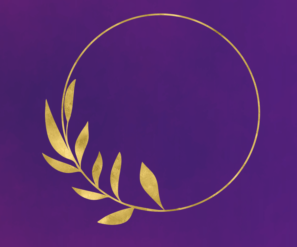 Purple Gold Wedding Banner