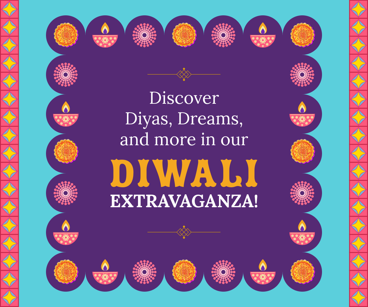Blue Purple Pink Diwali Web Banner