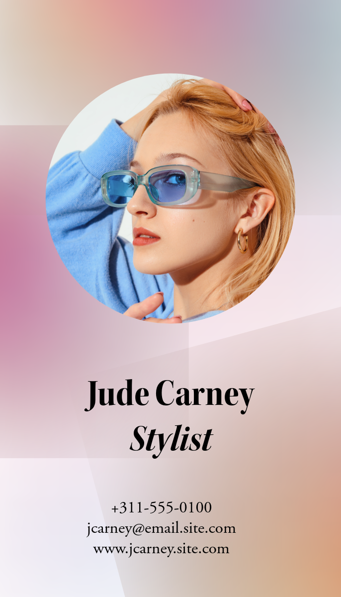 Gradient Headshot Vertical Business Card