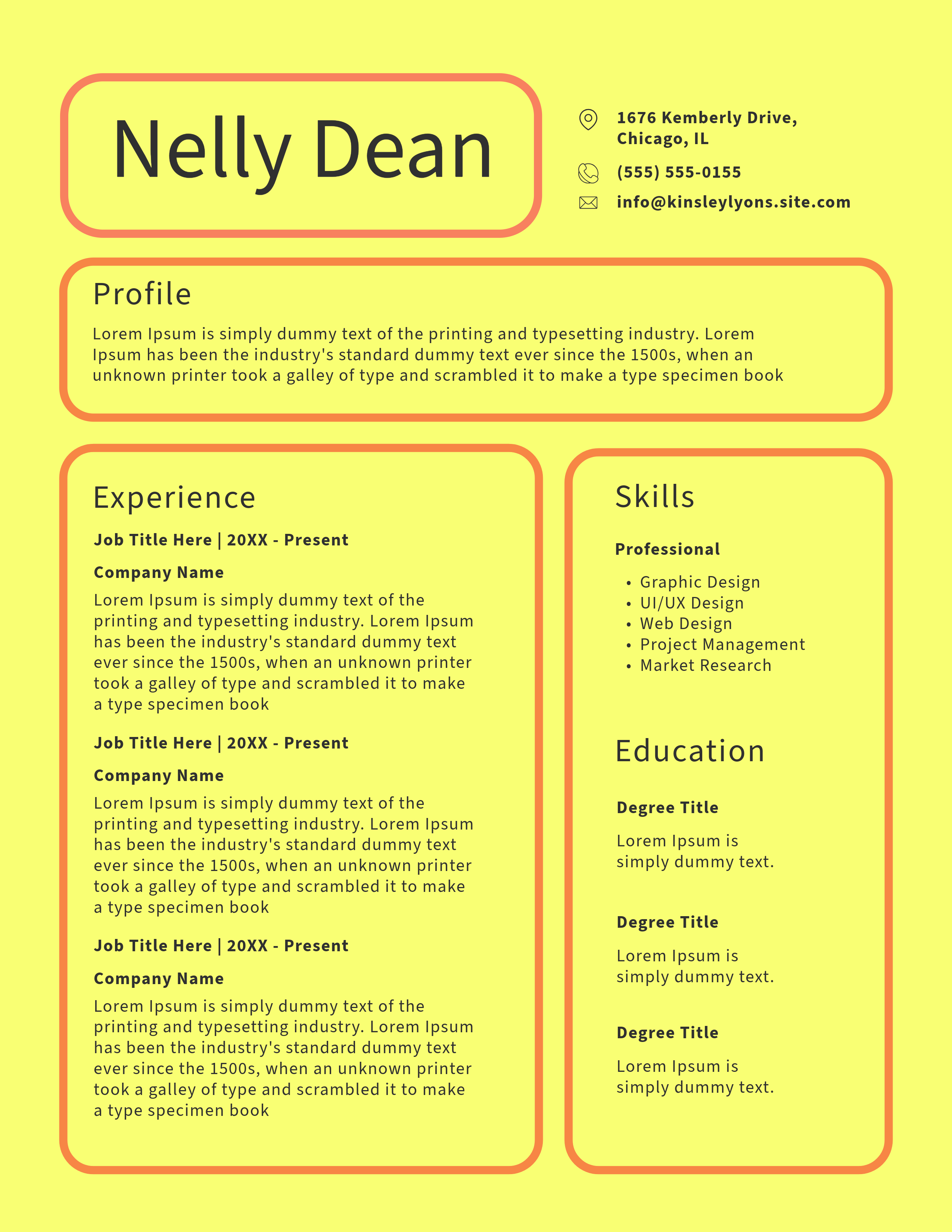 Yellow Resume