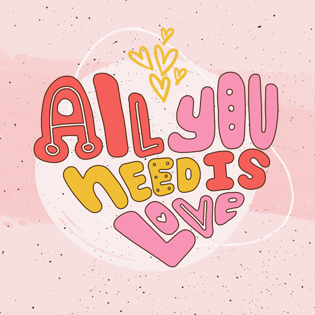 Pink And Red All You Need Is Love Instagram Square Post