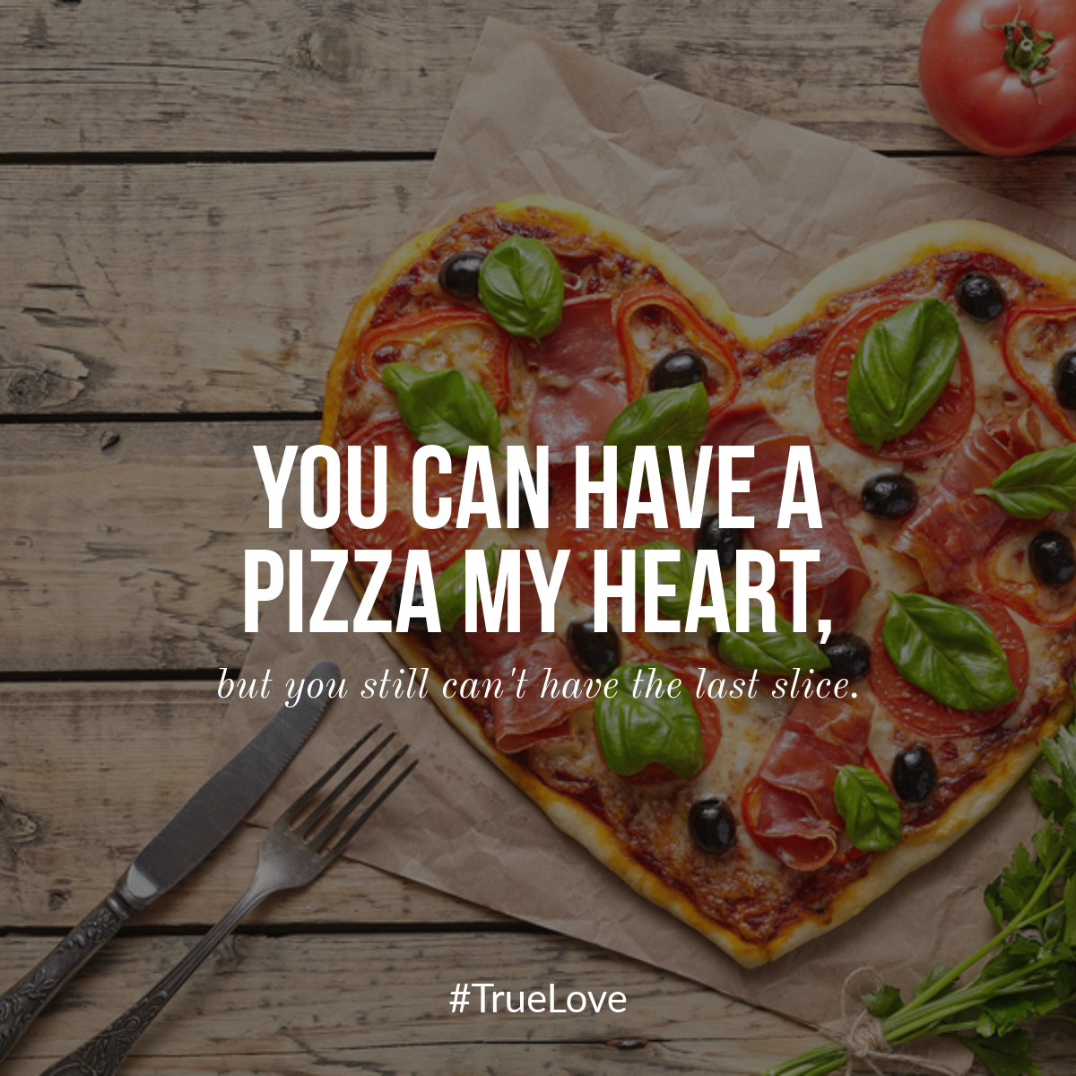 Pizza Pun and Photo Sentence on Love Instagram Square