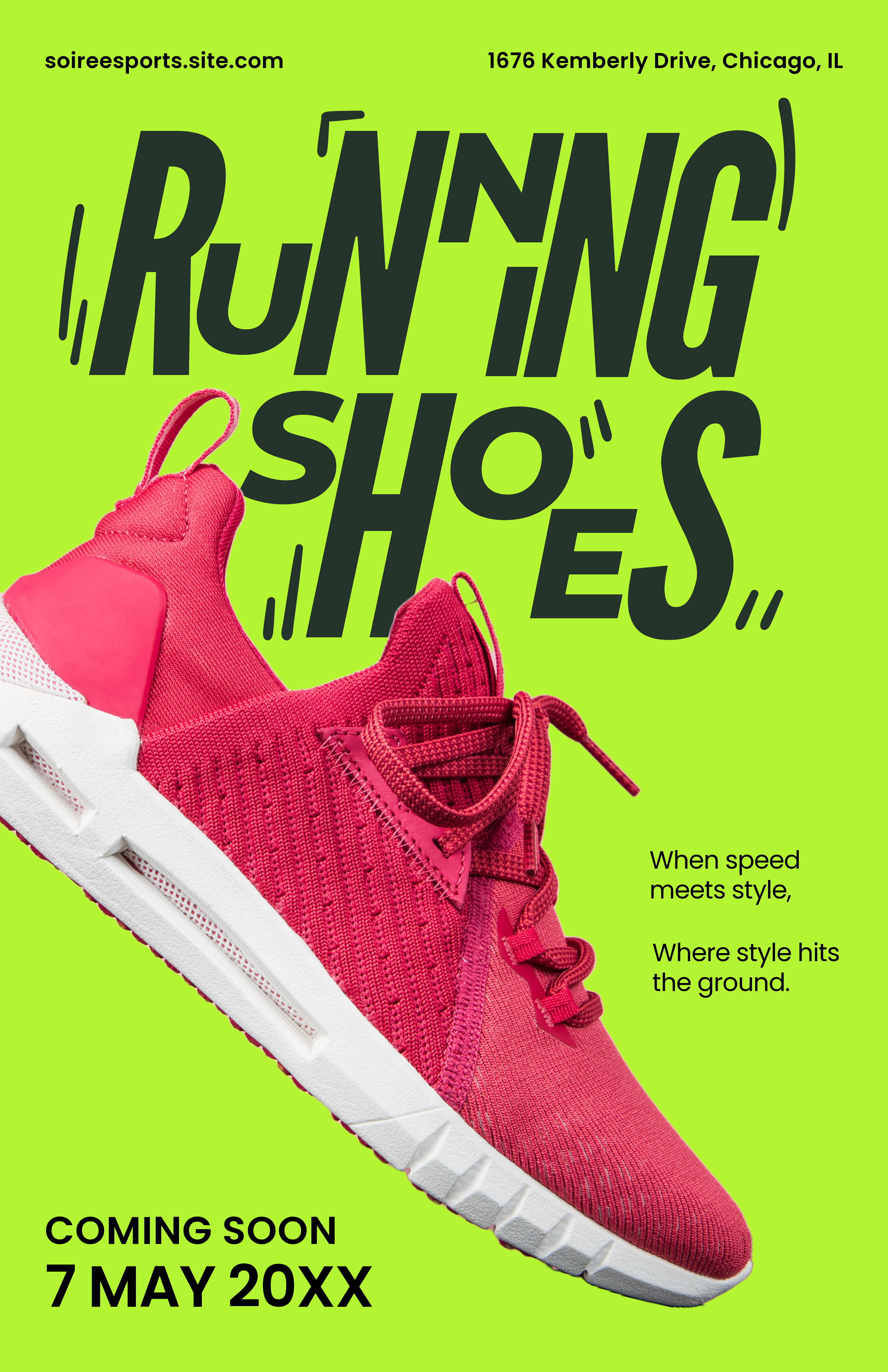 Green and Black Shoes Coming Soon Poster