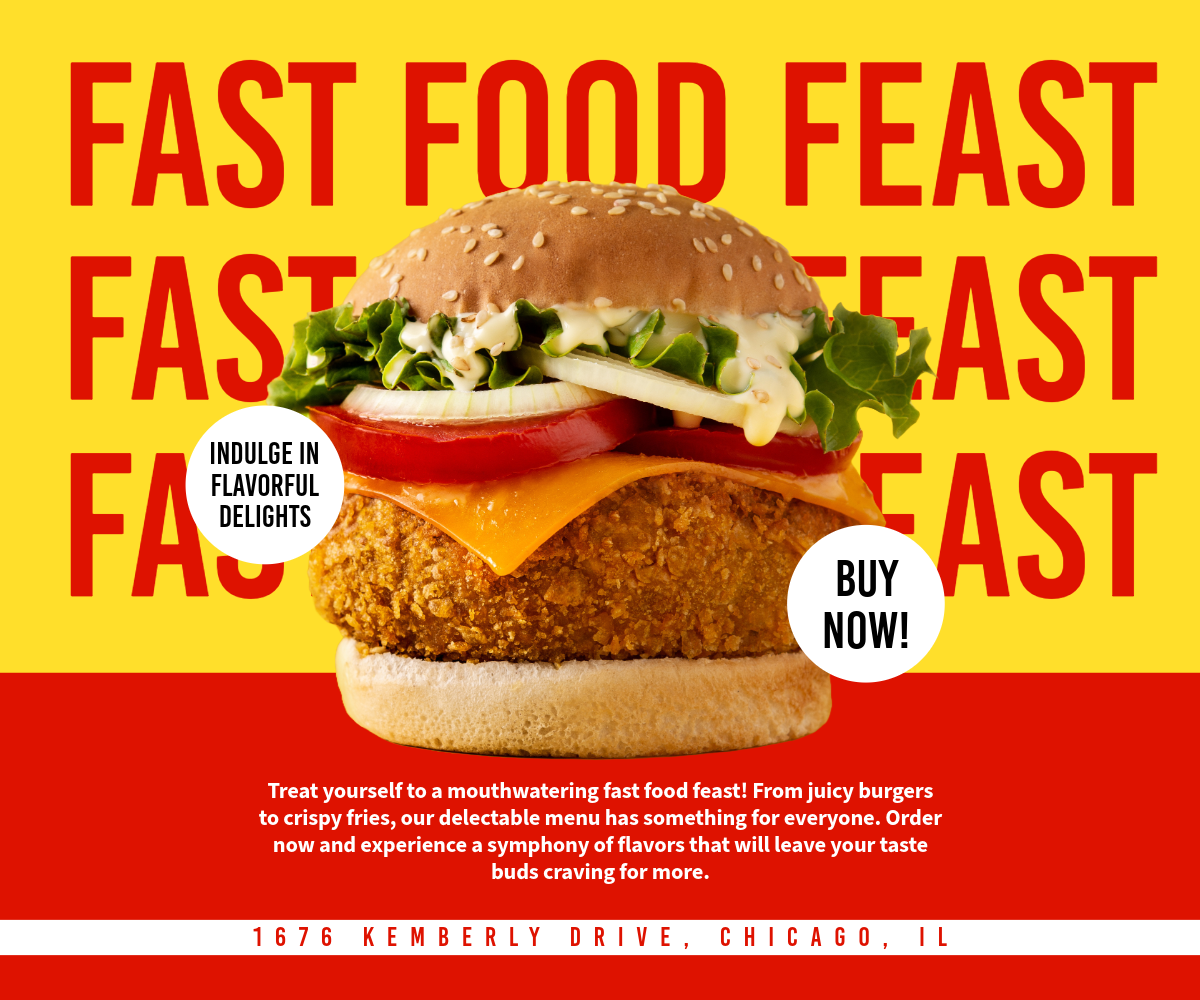 Red and Yellow Fast Food Web Banner