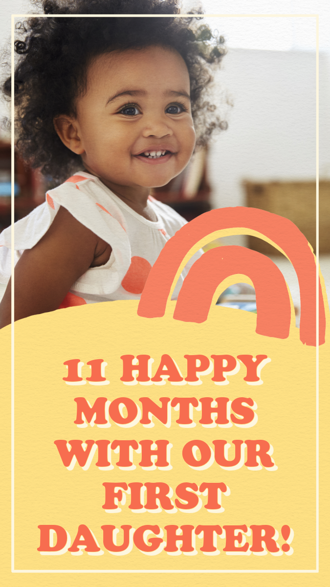 Yellow and Orange Baby Birthday Facebook Story