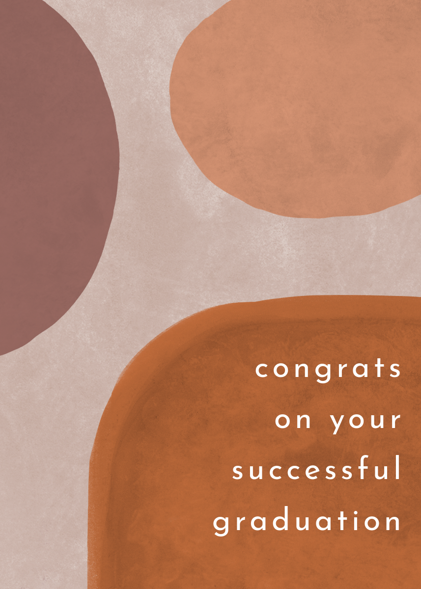 Brown Soft Color Palette Minimal Congratulations Graduation Card