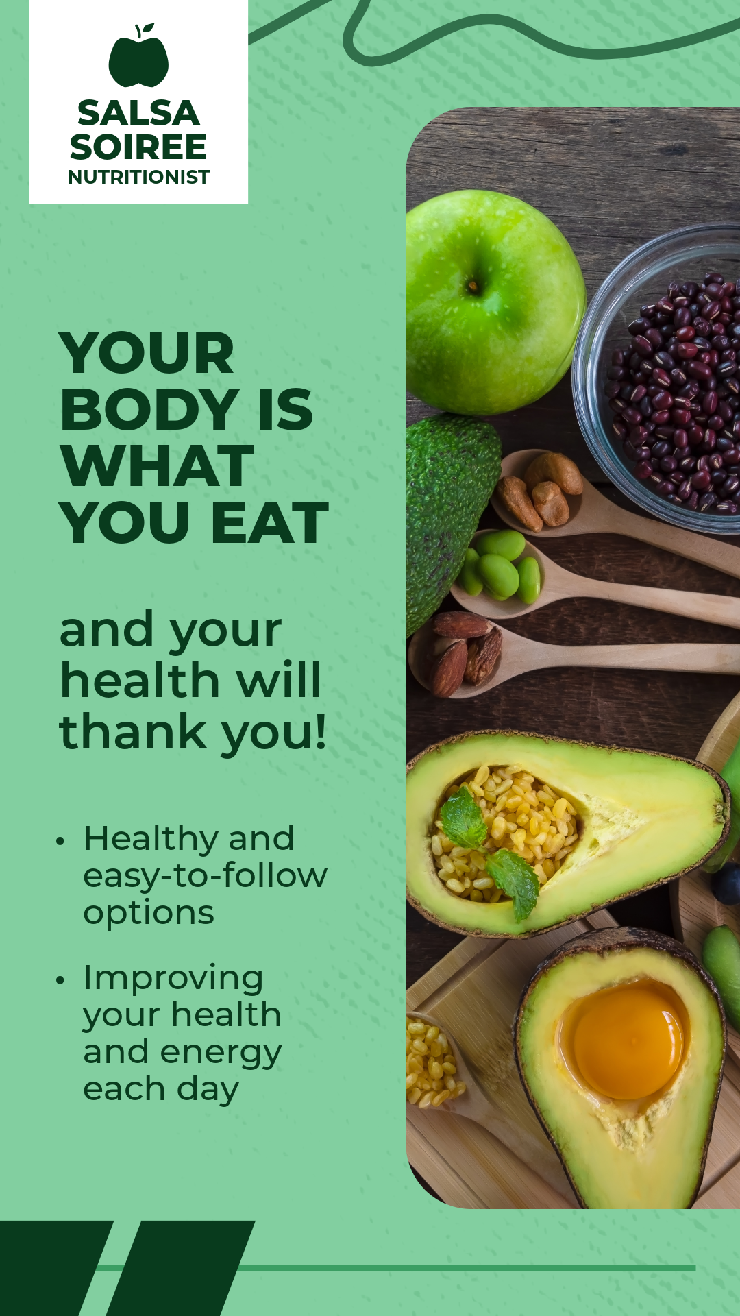 Green And White Healthcare Nutritionist Service Instagram Reel
