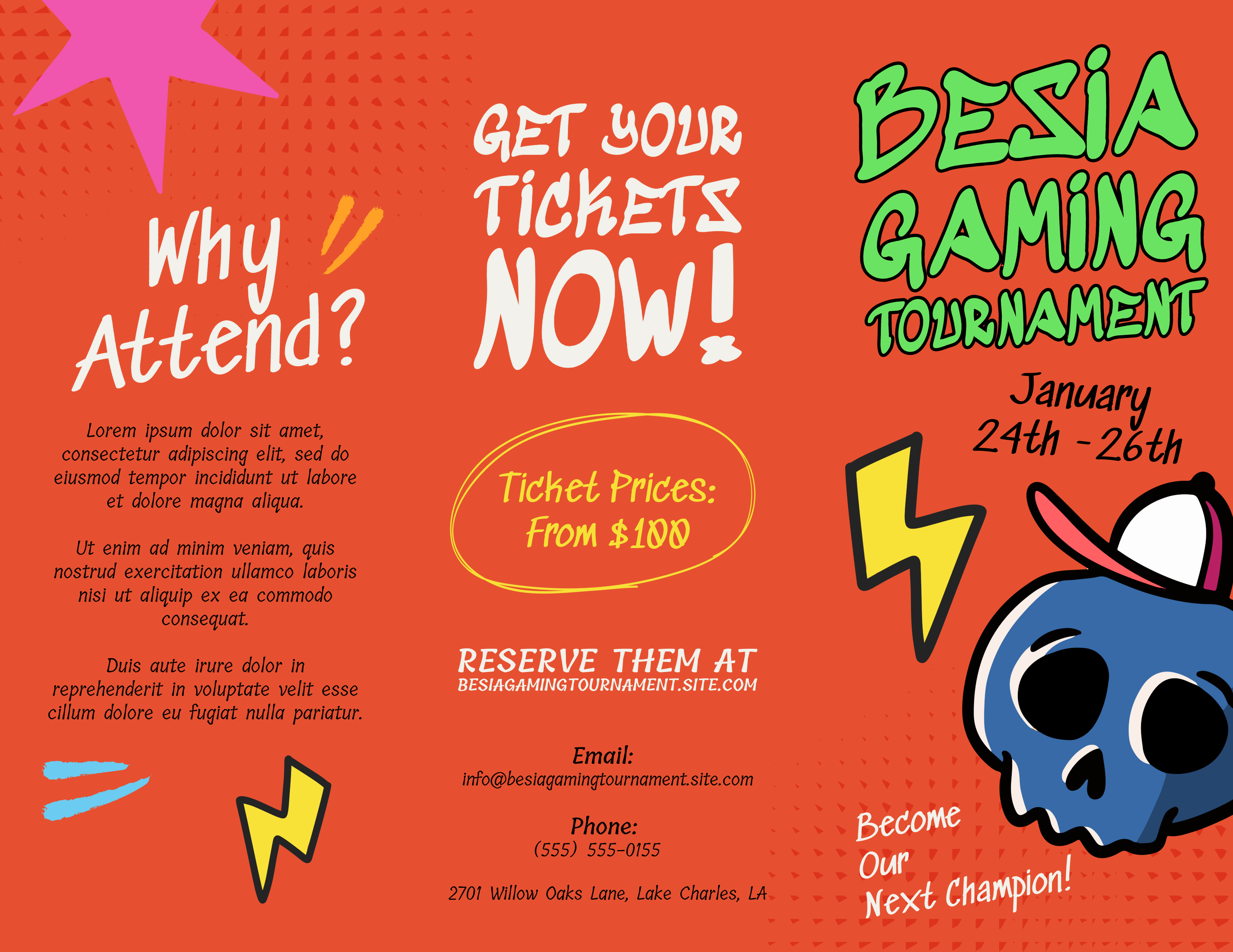 Red Gaming Tournament Brochure