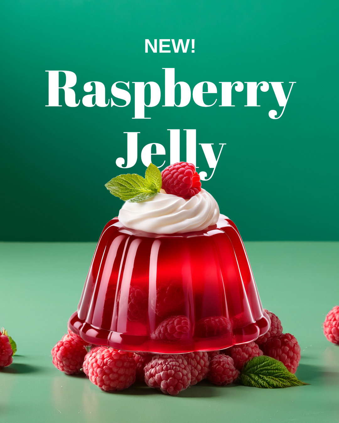Green and Red Raspberry Jelly New Product Launch Instagram Portrait