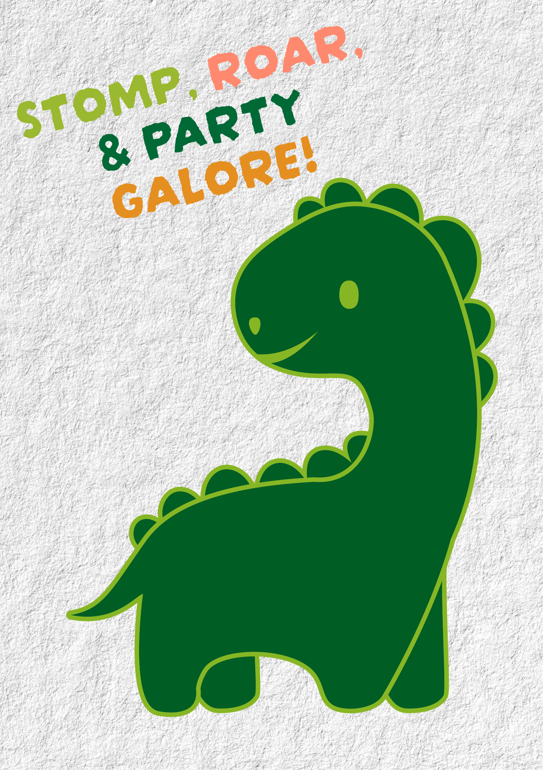 Green and Orange Dinosaur Birthday Card