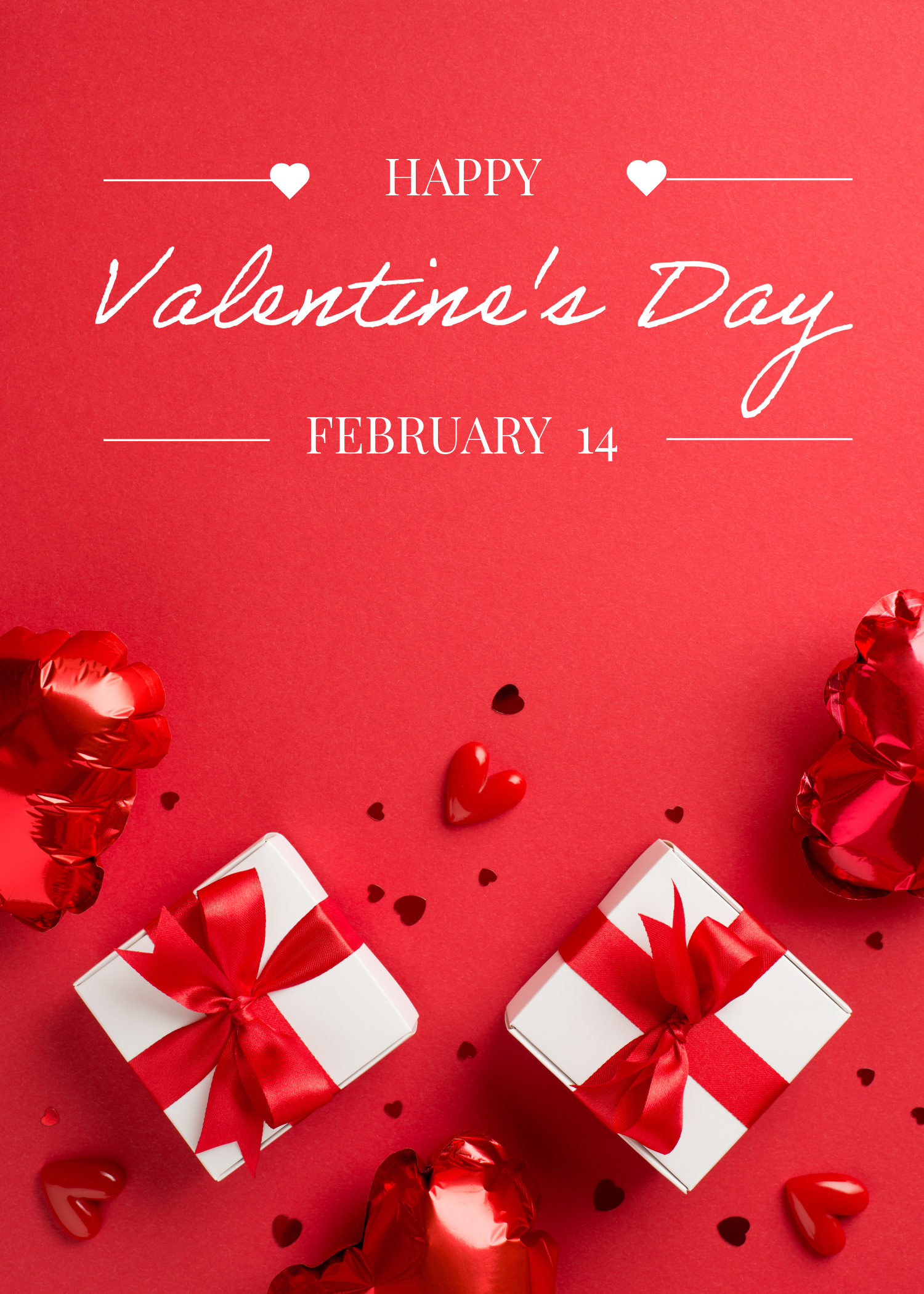 Red And White Valentine's Day Card