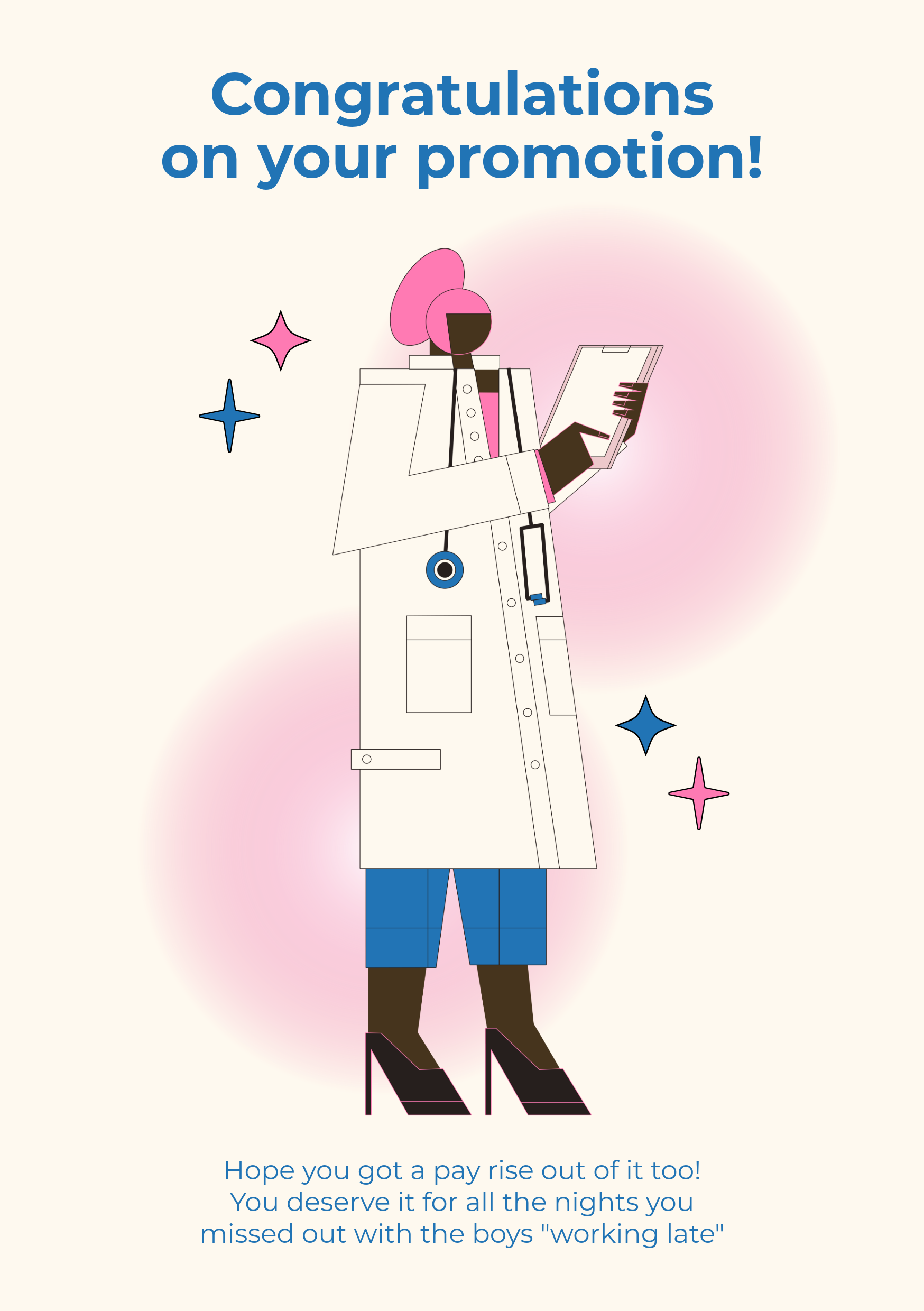 Blue Promotion Congratulations Card