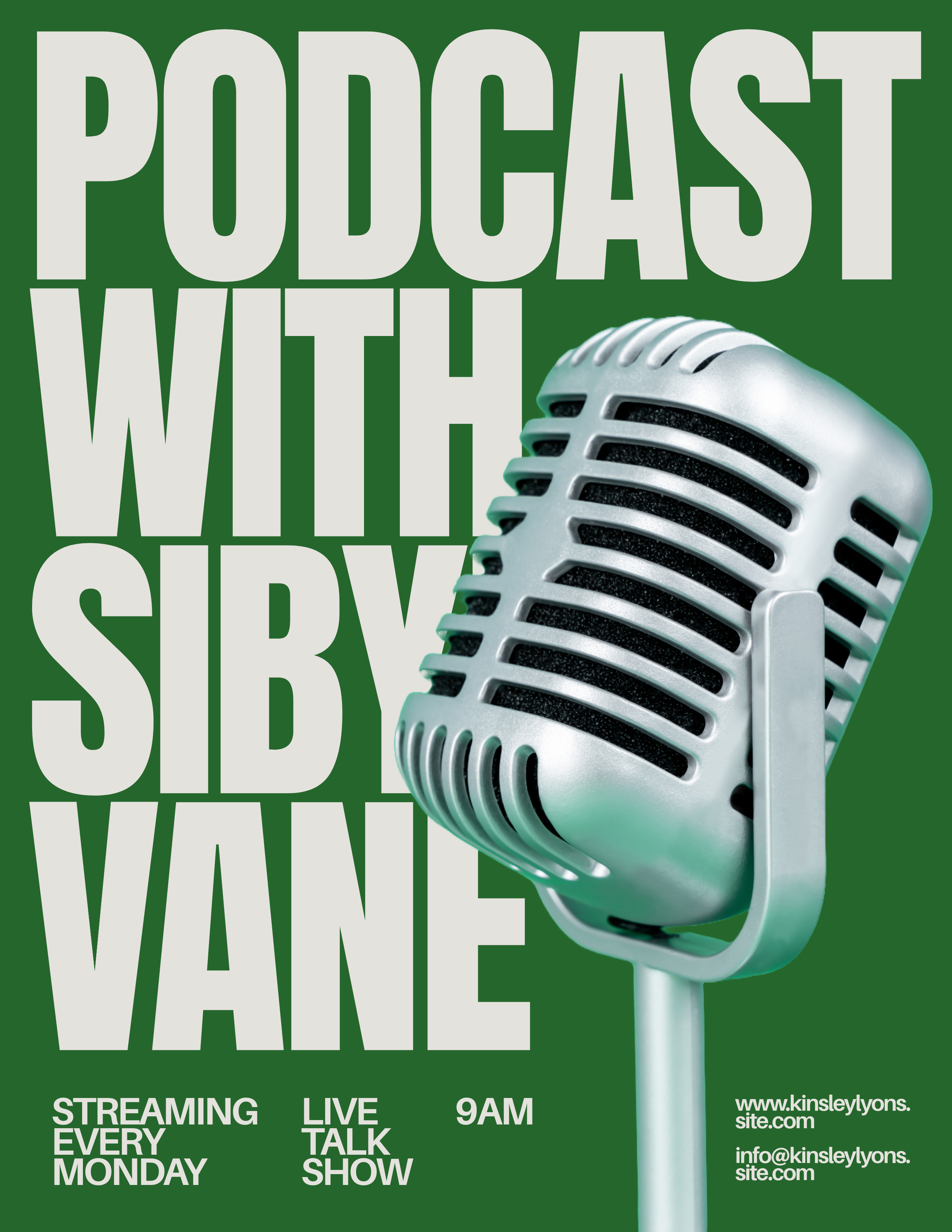 Green Live Talk Show Podcast Flyer