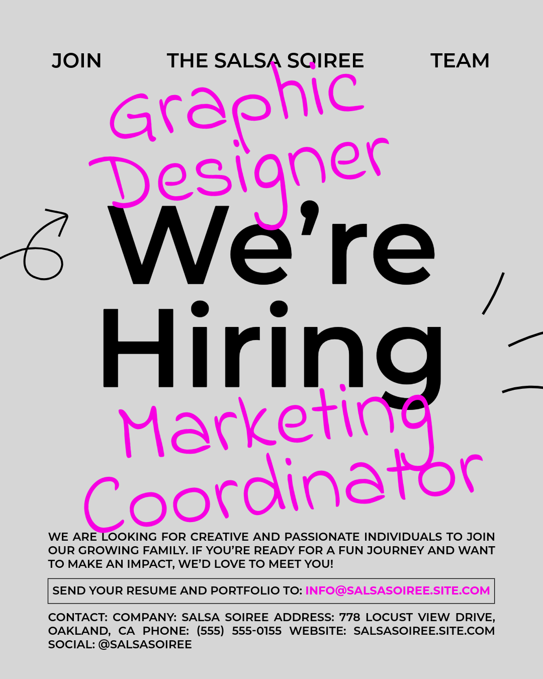 Grey and Pink We Are Hiring Instagram Portrait Post