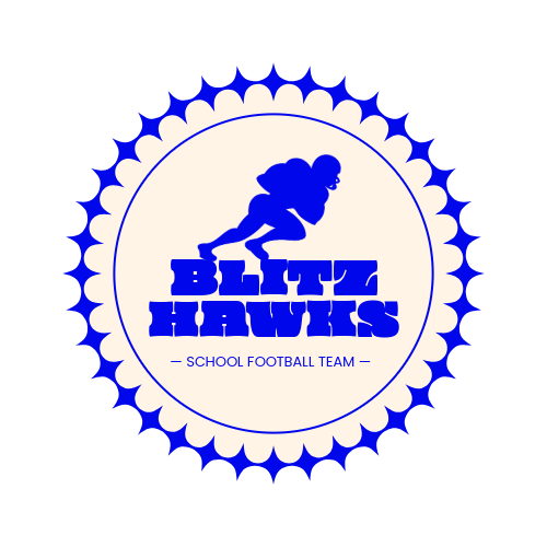 Light Beige and Cool Blue School Sports Team Logo