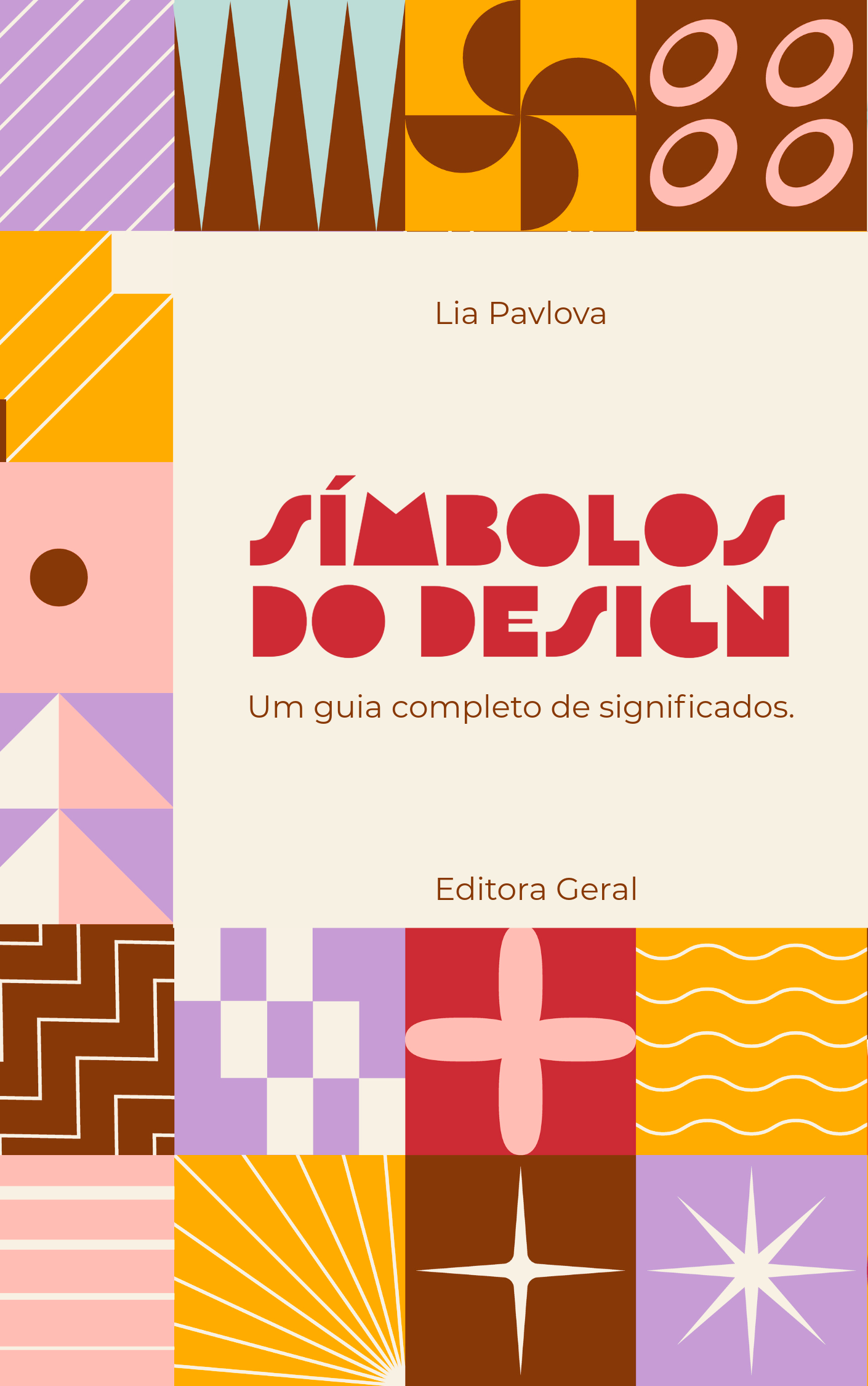 Bege rosa marrom design capa de livro