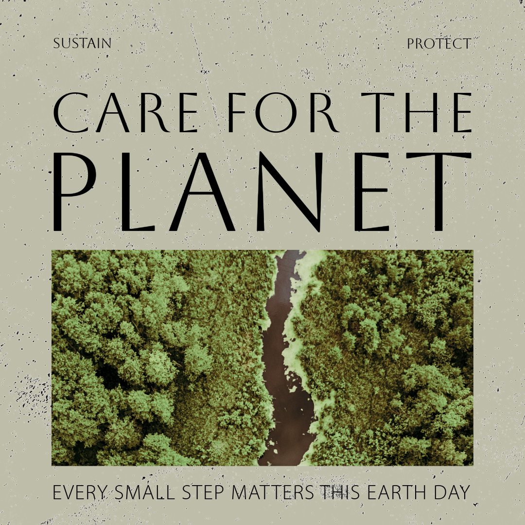 Grey and Green Earth Day Earth Care Facebook Post