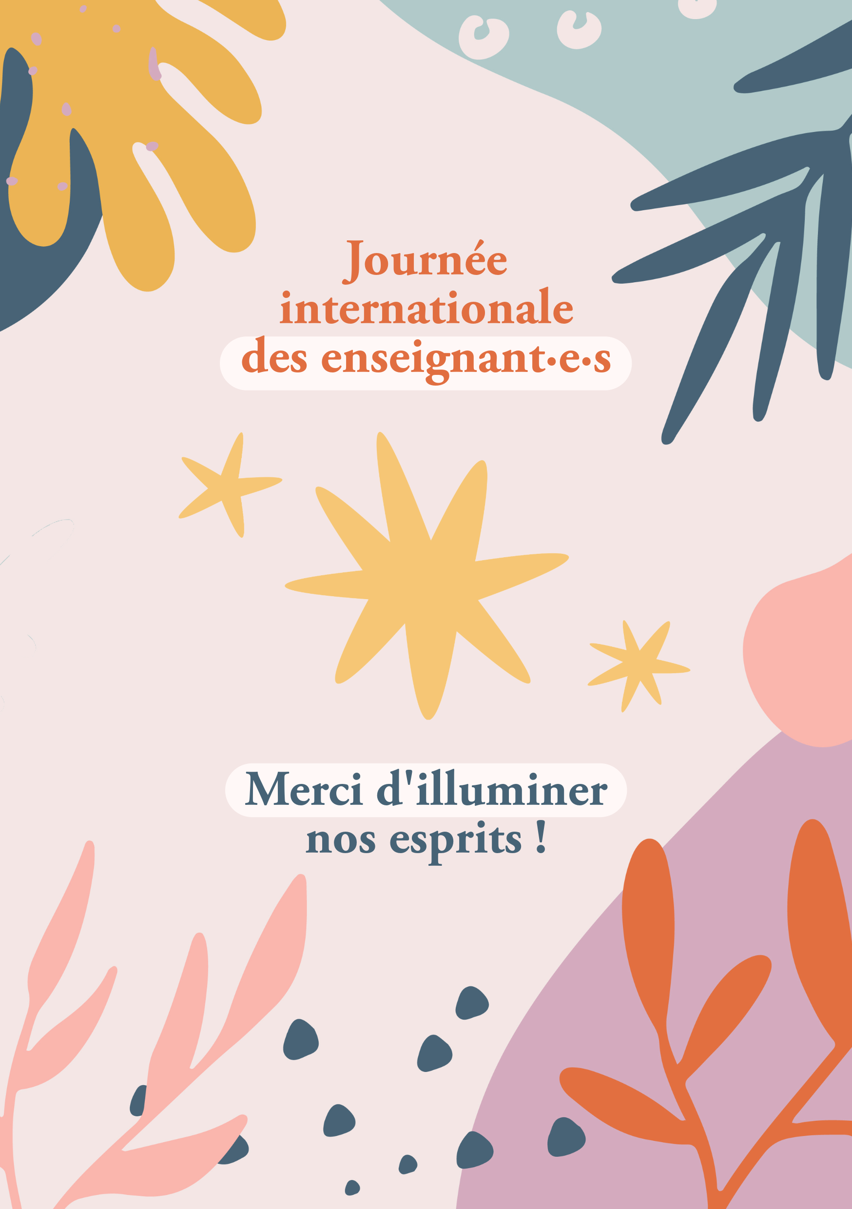 Carte de Voeux Multicolor Journée des Enseignant.e.s