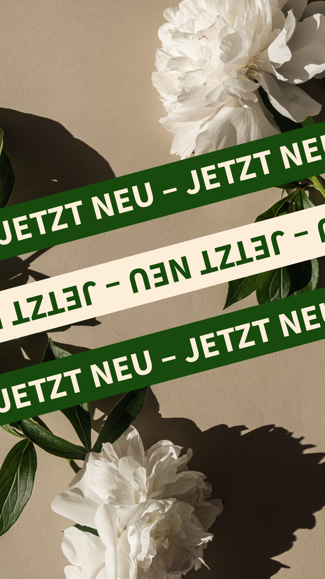 Grün und Beige Neu Blumen Facebook Story