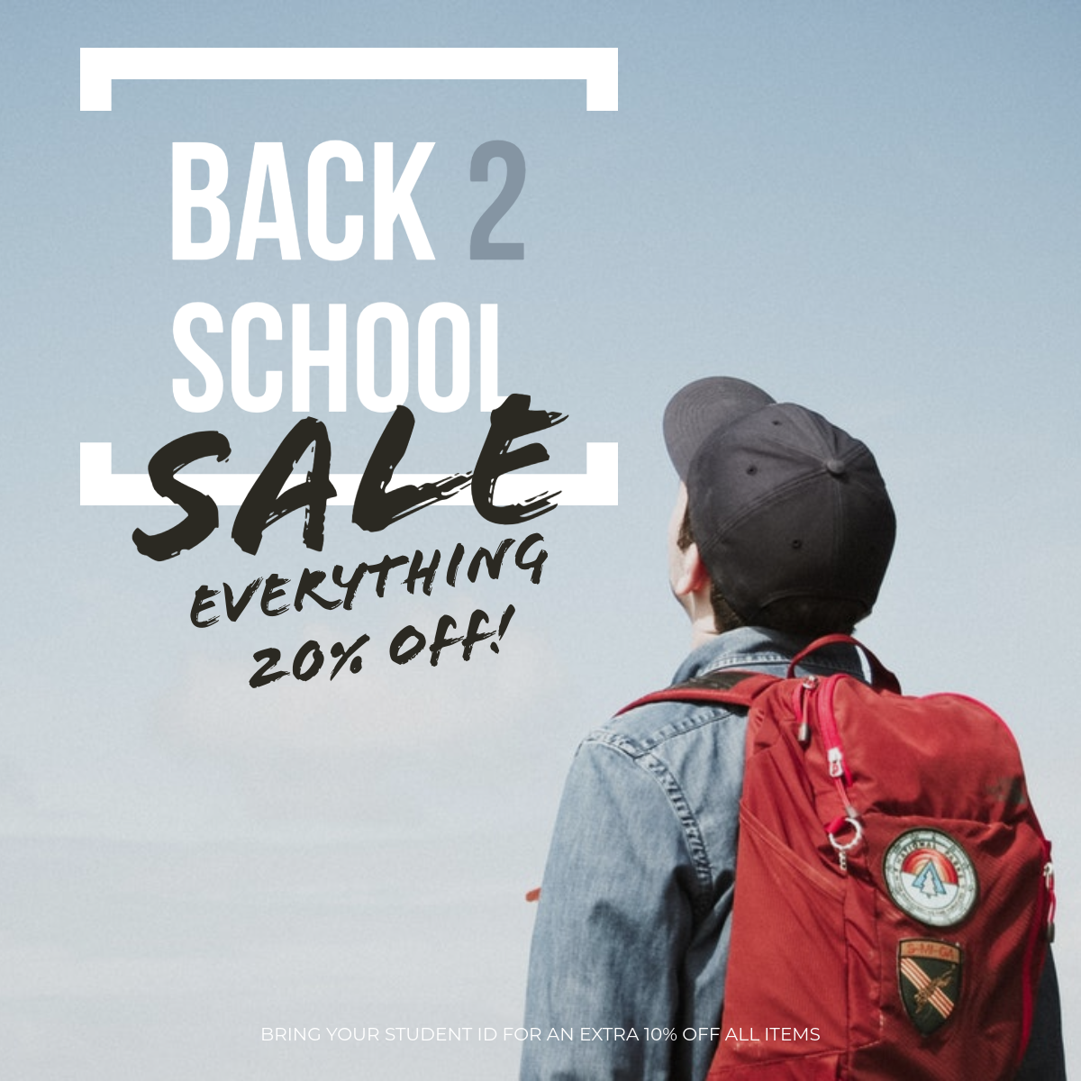 Blue Schoolboy Photo Back To School Sale Ad Instagram Post