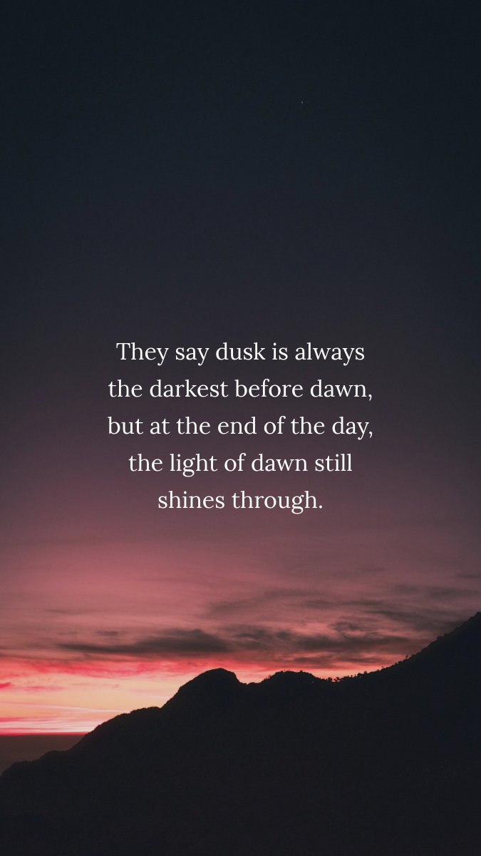 Black and Pink Sky at Sunset Light Inspirational Quote Instagram Story