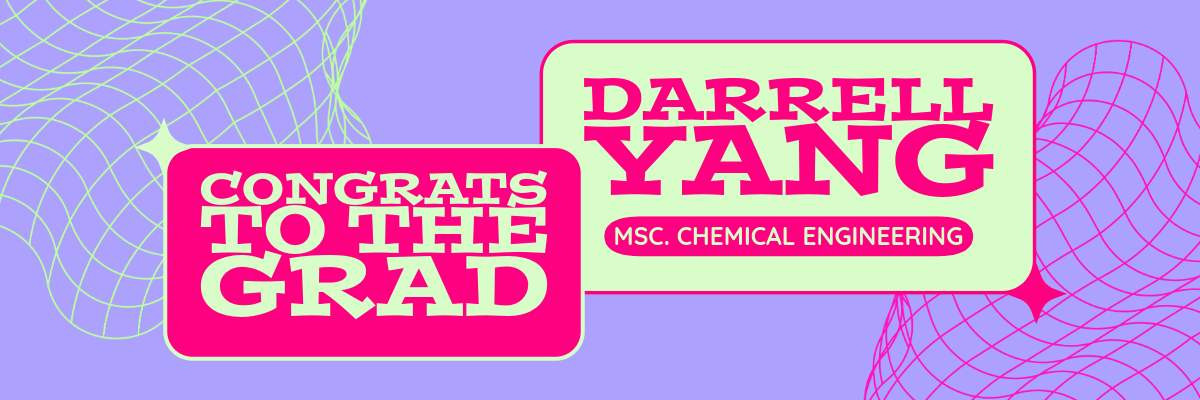 Blue And Pink Stickers Graduation Banner