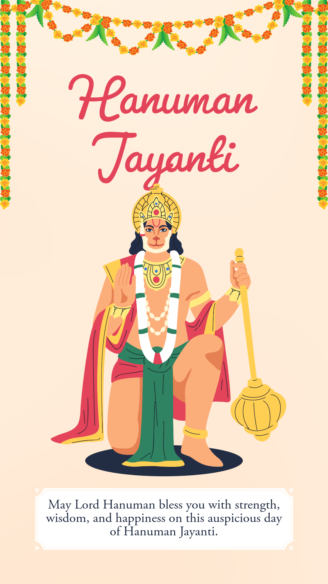 Red yellow Hanuman Jayanti WhatsApp status