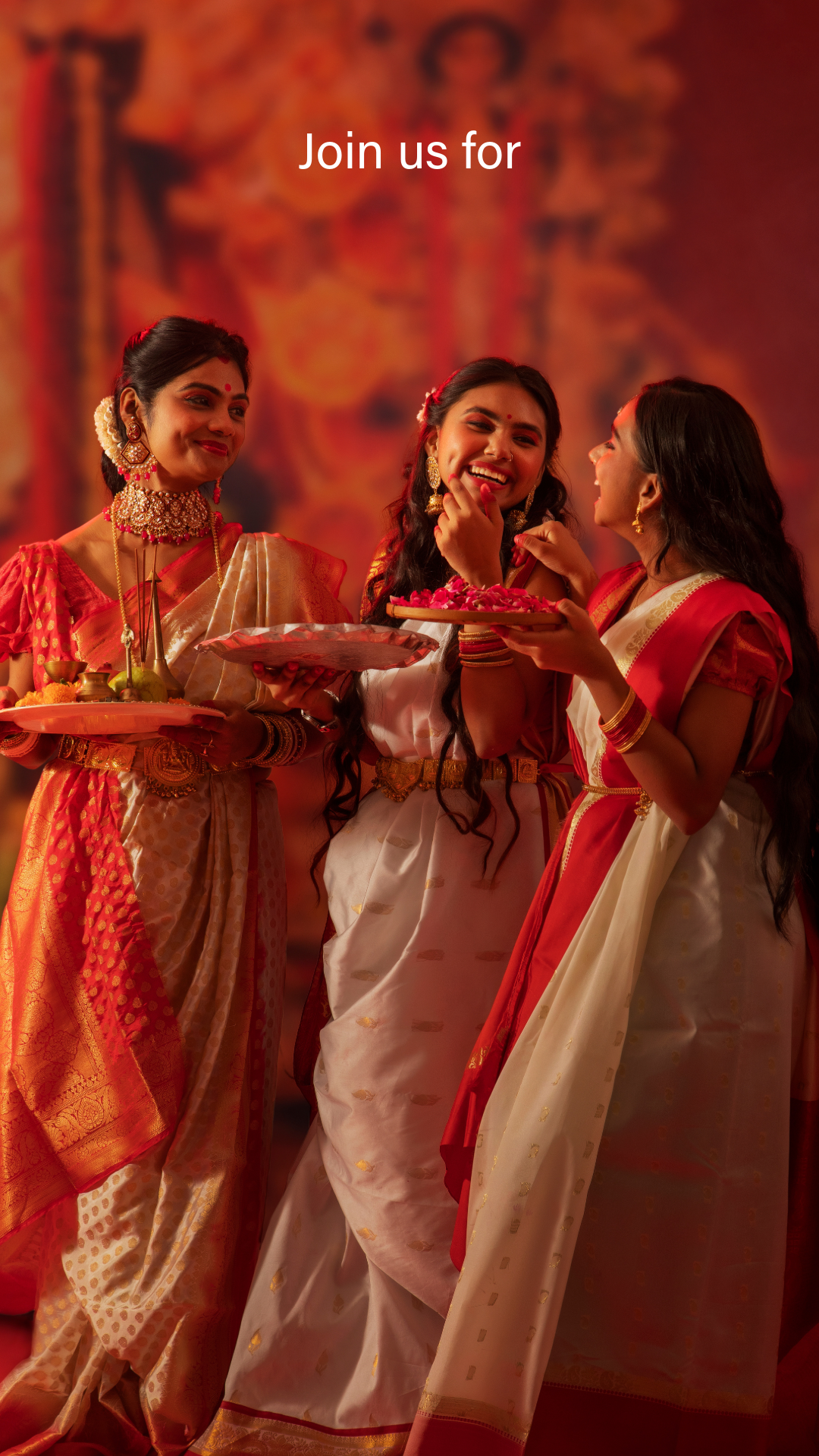 Red White Durga Puja