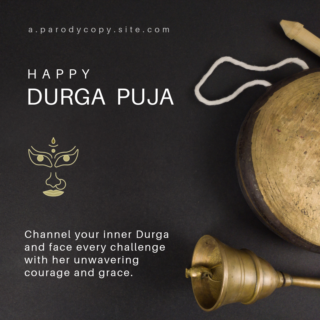 Black and Gold Durga Puja Wishes WhatsApp Post