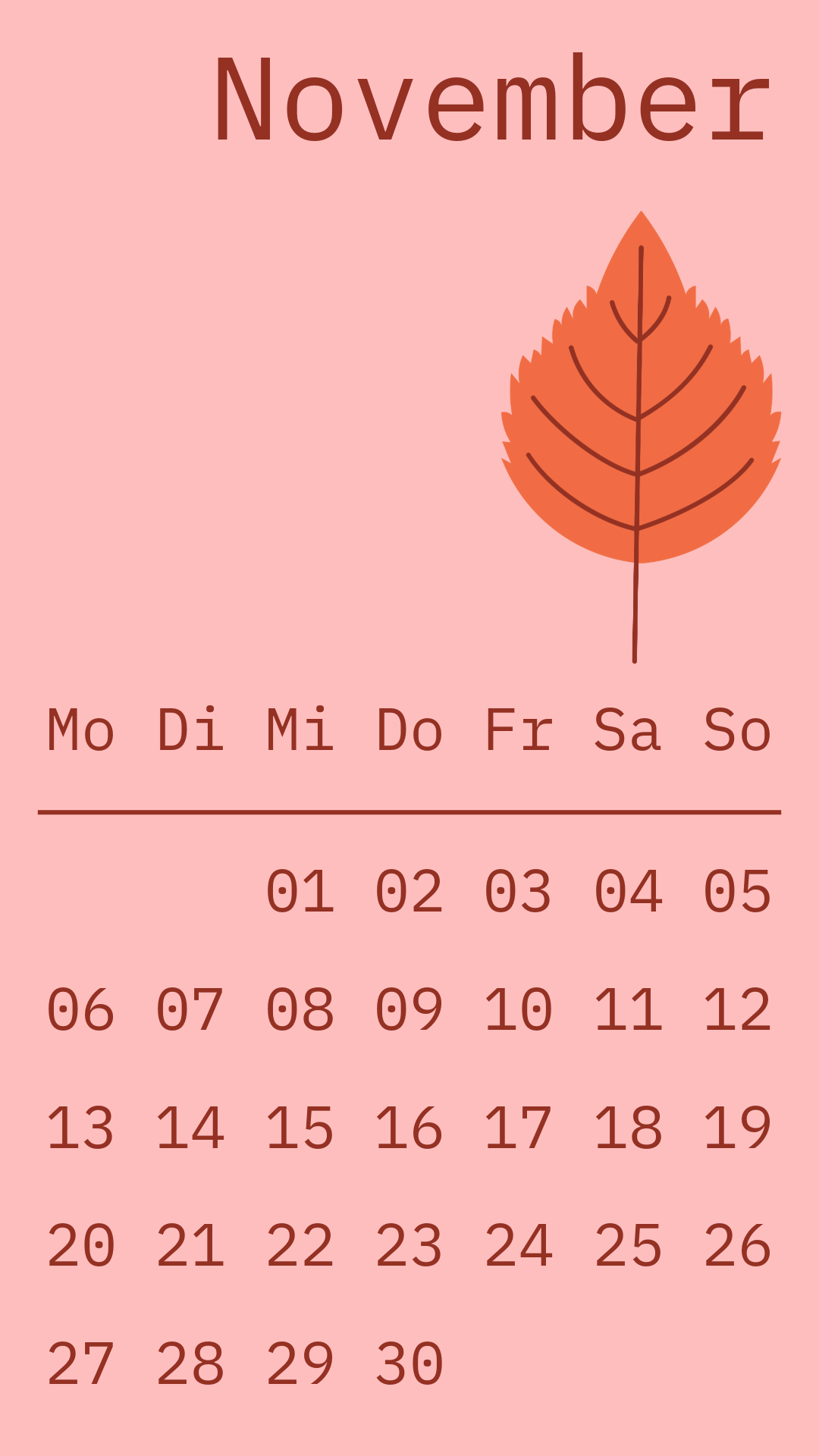 Pink Orange Planning Calendar