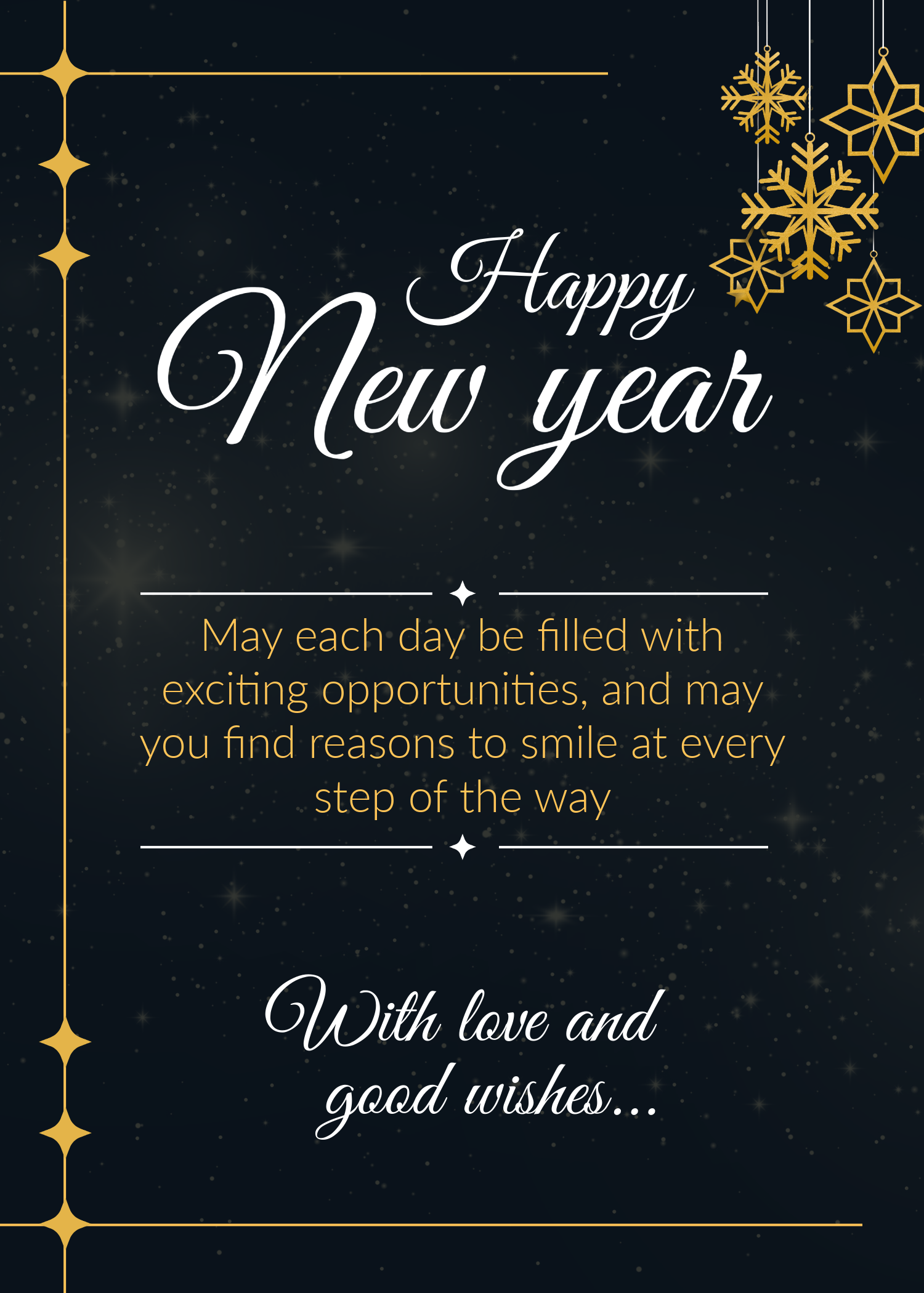 Black New Year Card