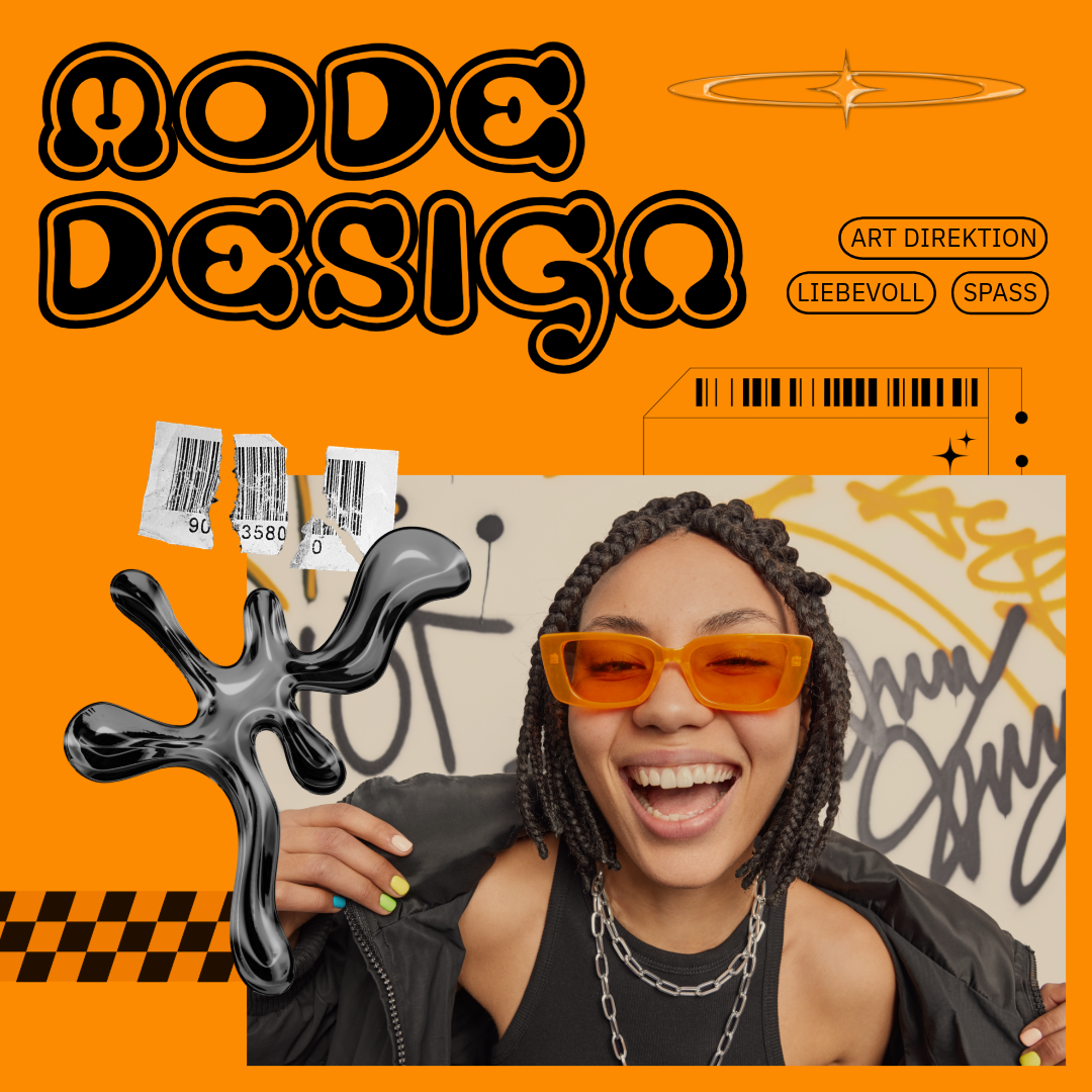 Orange und Schwarz Mode Y2K Grunge Instagram Post