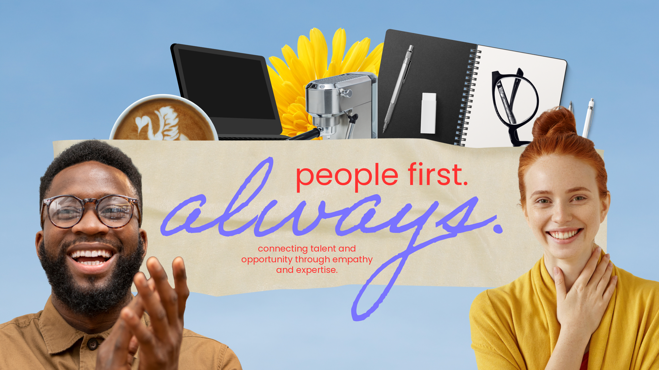 Blue, Purple and Orange HR & Staff Agency Youtube Banner