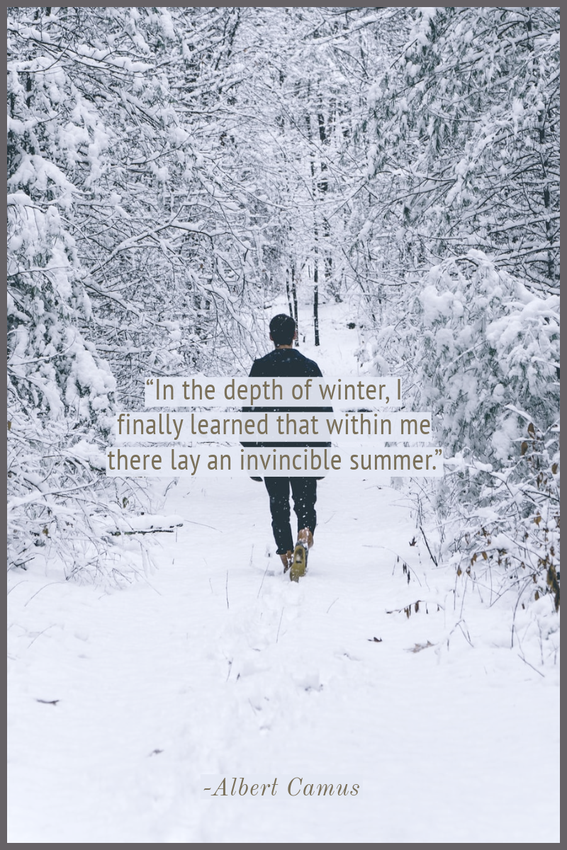 White Snow Winter Camus Quote Pinterest Post