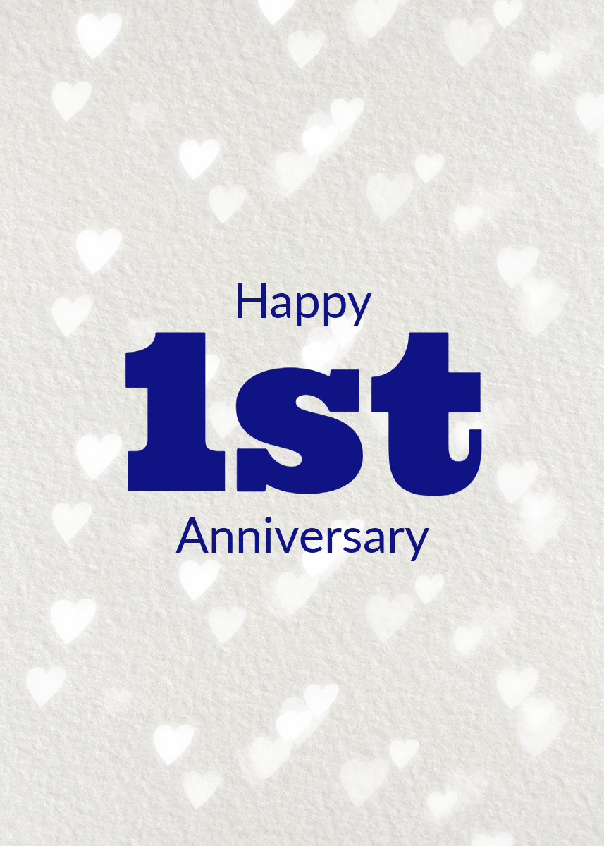 Paper White & Navy Anniversary Card