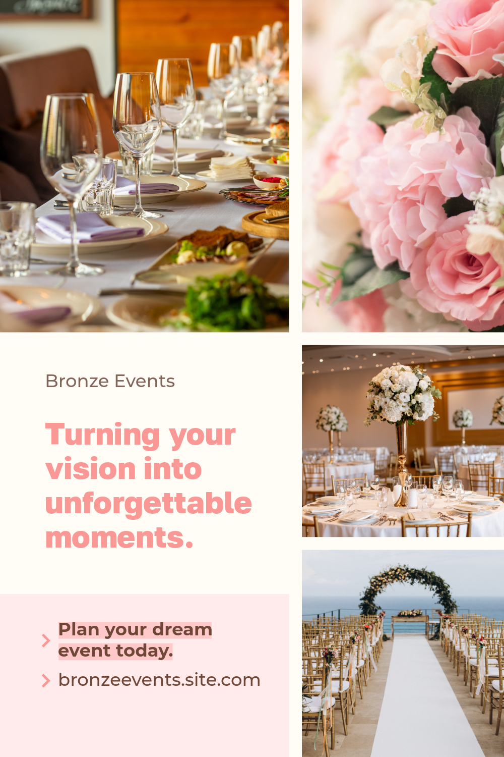 Beige And Pink Hospitality Event Planning Pinterest Post