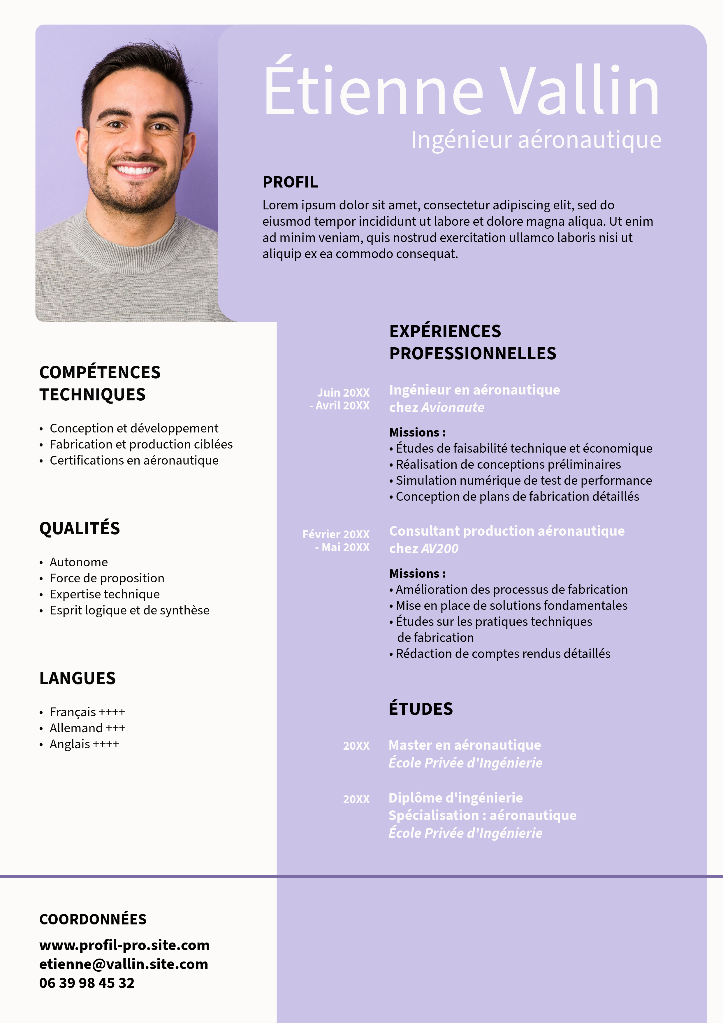 Aéronautique Violet CV
