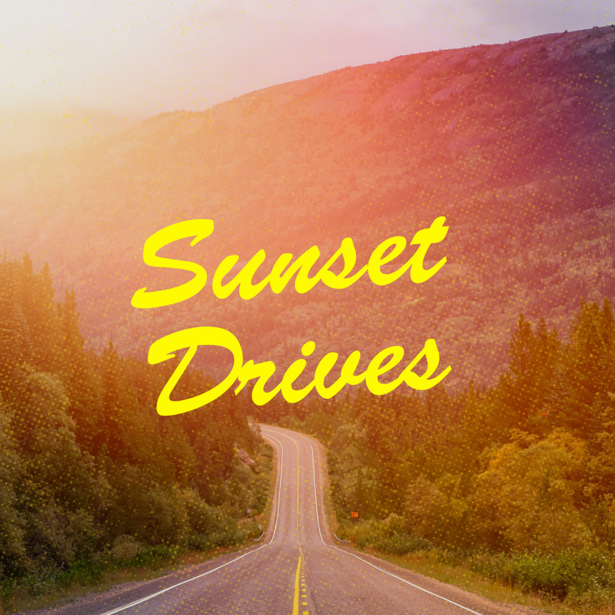 Yellow & Orange Road Halftone Playlist Cover