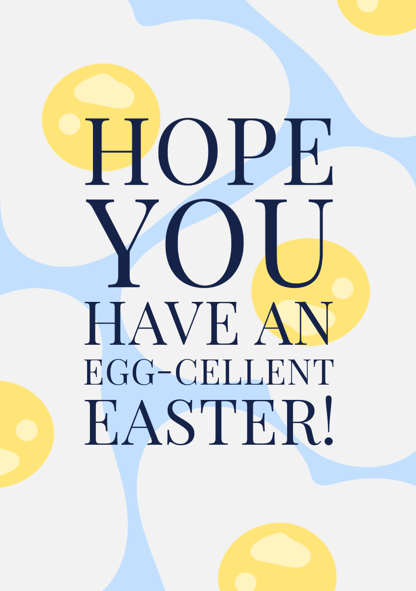 Blue Bold Egg-Cellent Easter Funny A5 Greeting Card