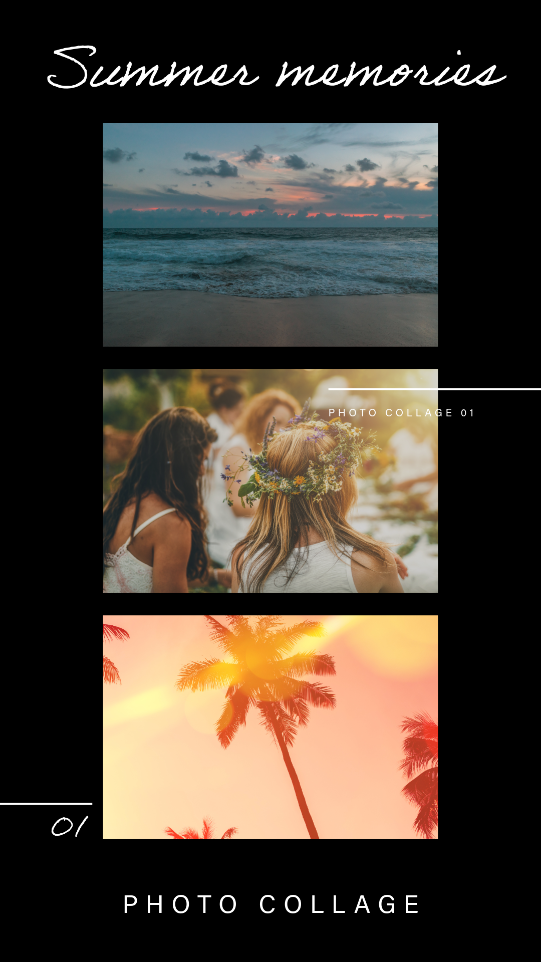 Black Summer Photo Collage Instagram Story