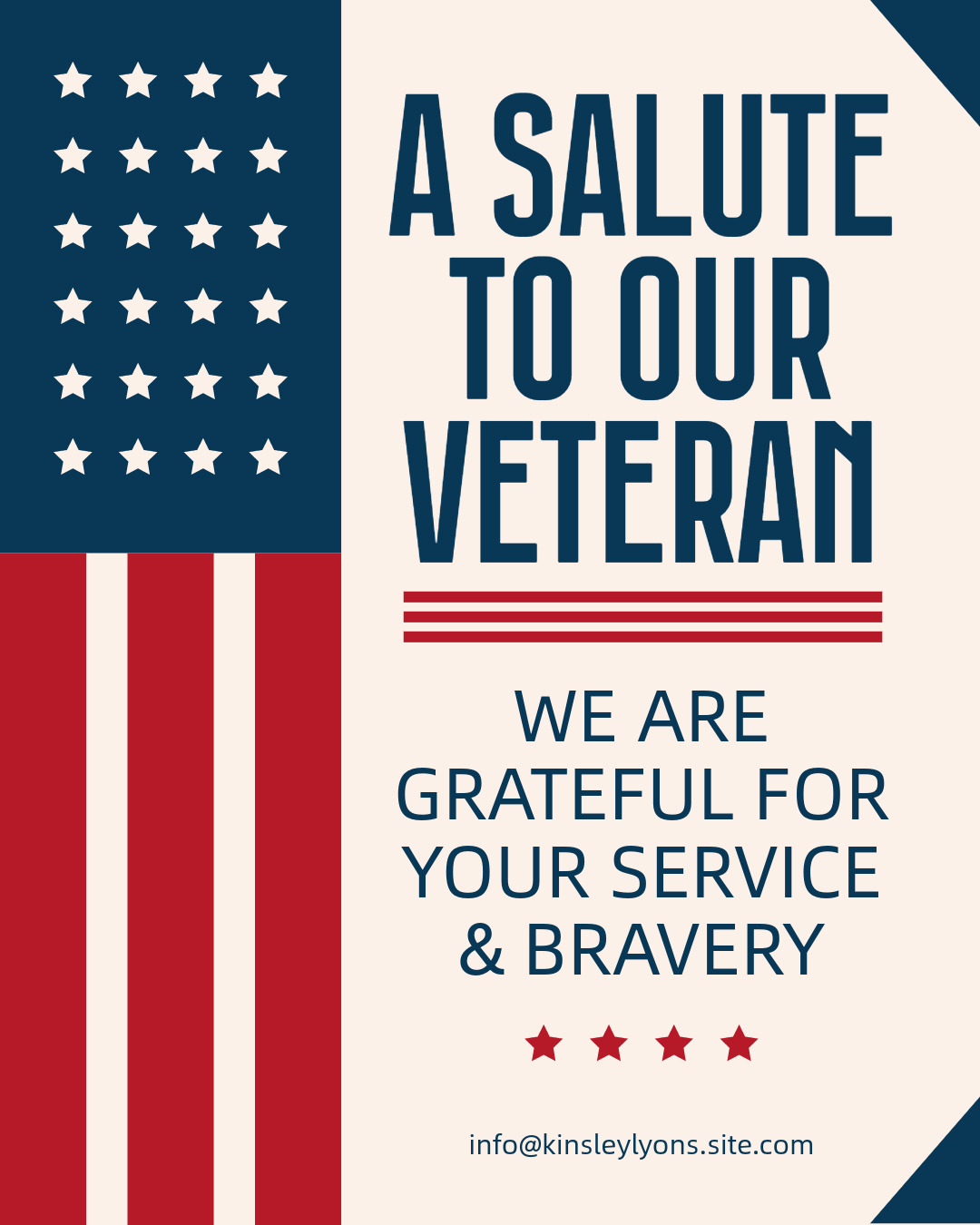Red Blue Classic Veteran Day Instagram Portrait Post