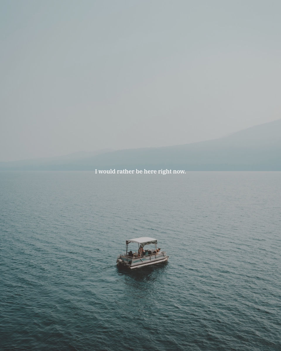 Blue, Light Lake with Travel Catchphrase Instagram Portrait