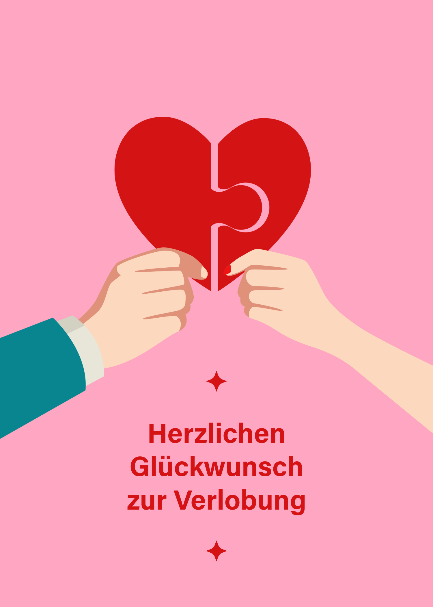 Rosa Glückwunsch zur Verlobung Grußkarte