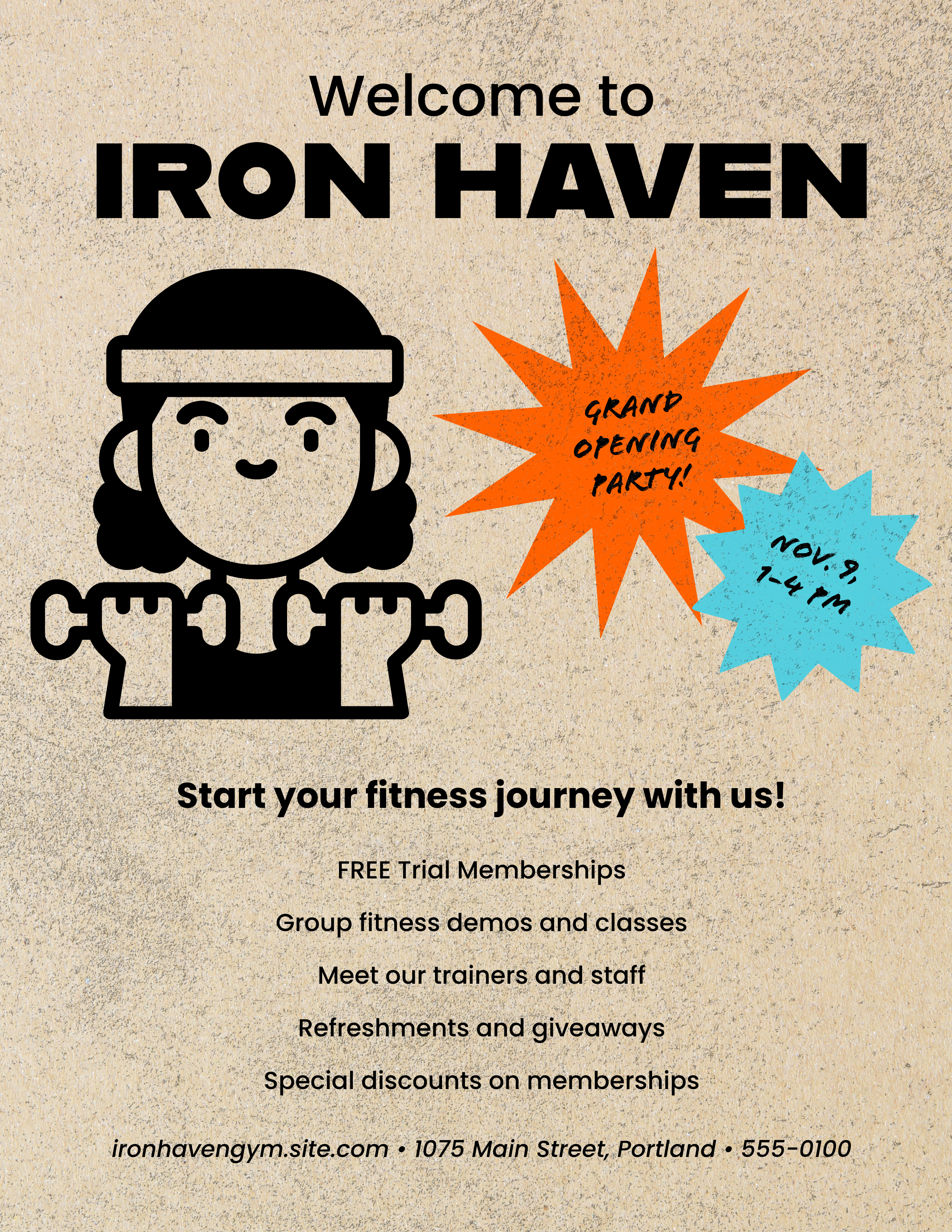 Colorful Welcome to Iron Haven Gym Flyer