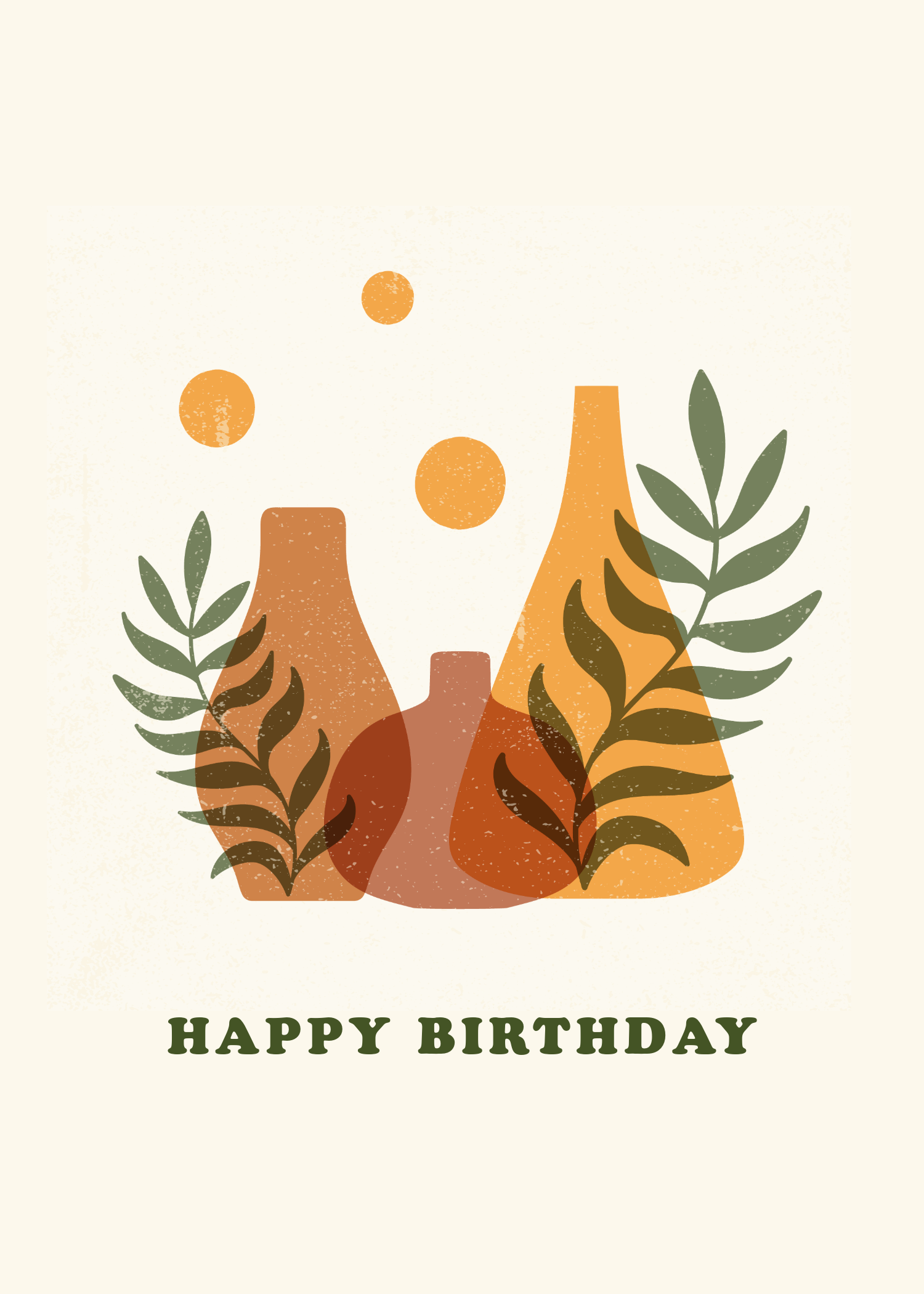Beige Birthday Card
