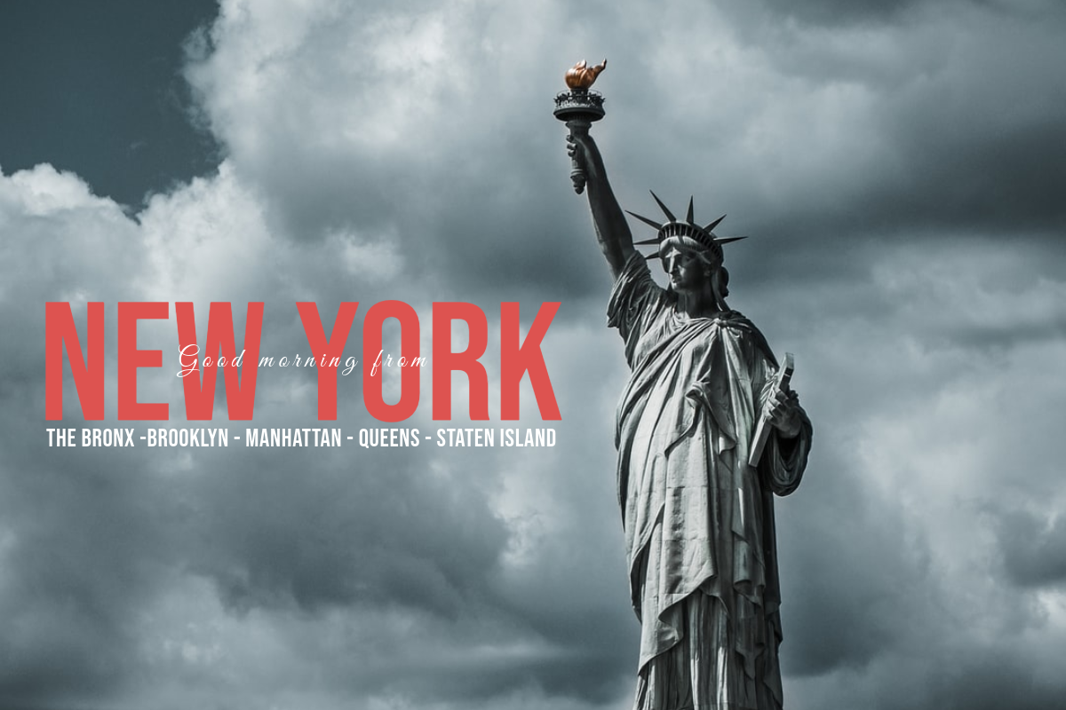 Grey Clouds Statue Of Liberty New York City Postcard