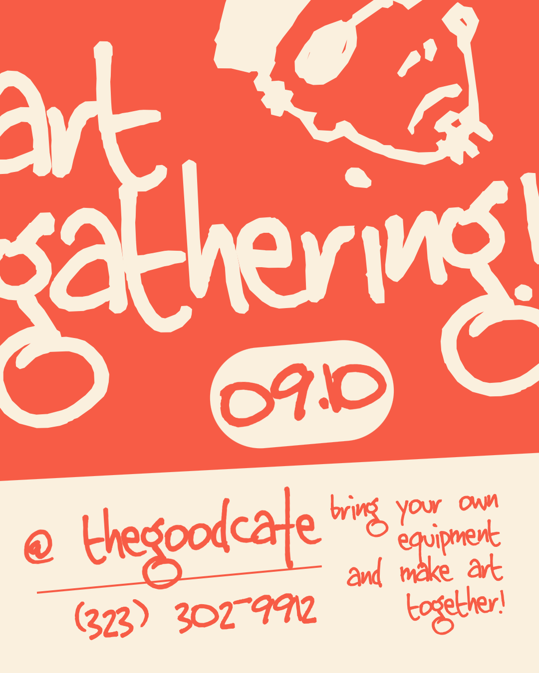 Orange and White  Art Gathering Instagram Portrait Post