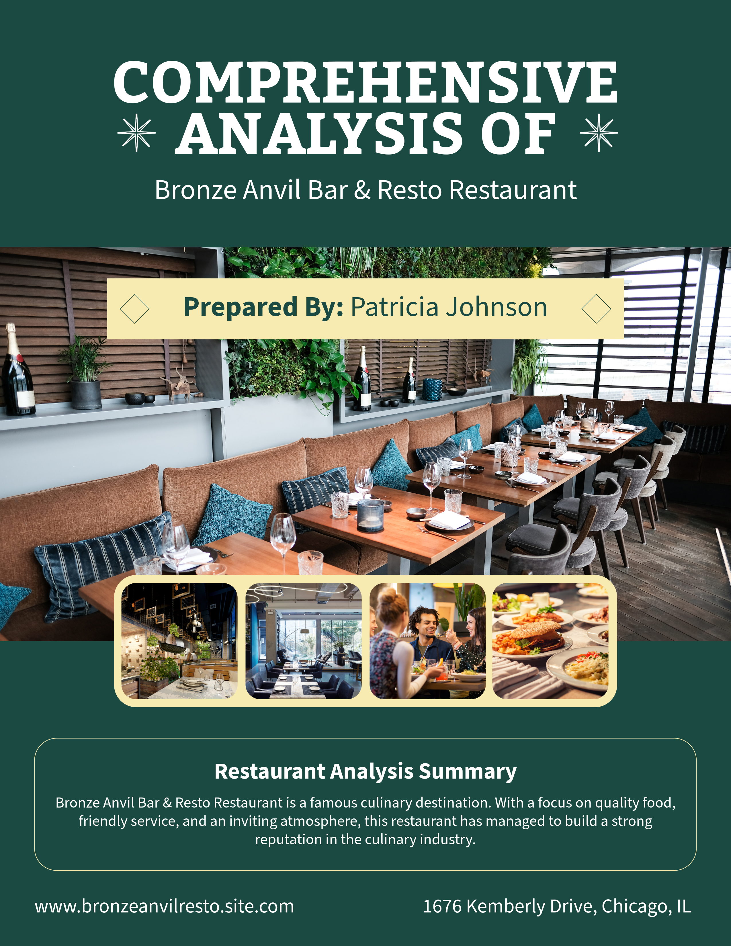 Green & White Restaurant Analysis Report Letter